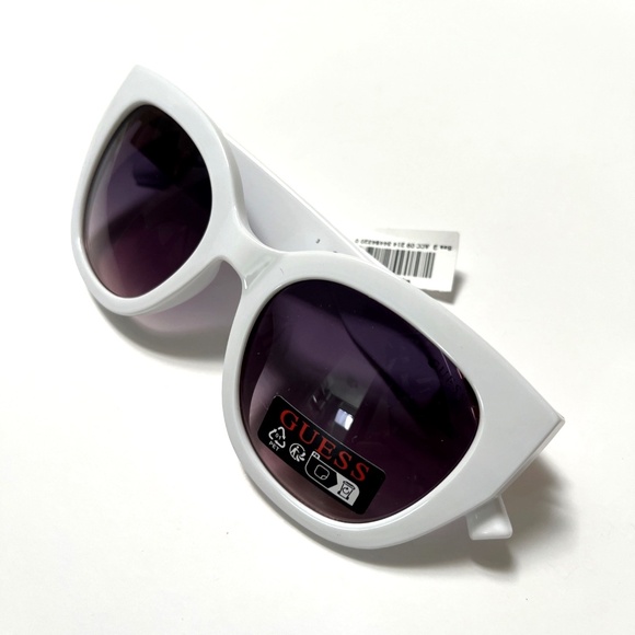 New Original GUESS Cat Eye Sunglasses GO00050 Acetate White Embossed Logo